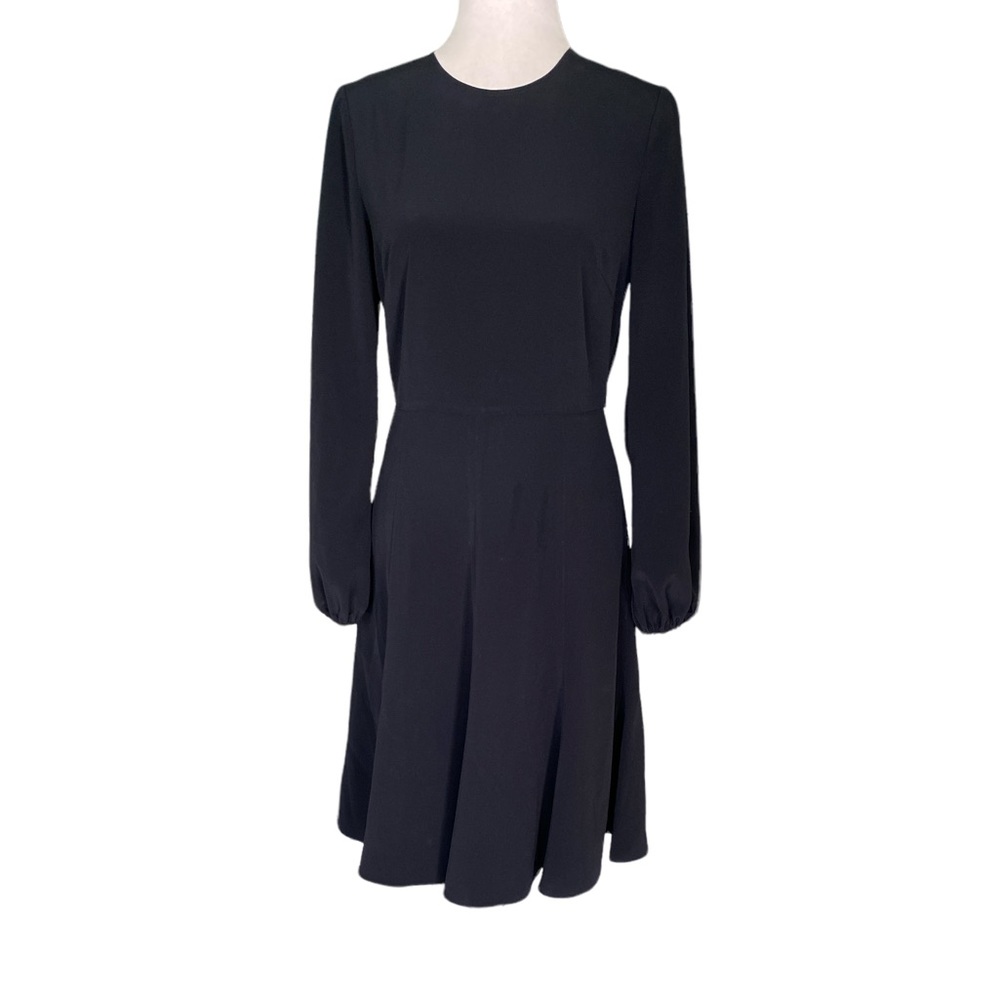 CO Collection Essentials Black Long Sleeve Swing Flare Midi Dress - S